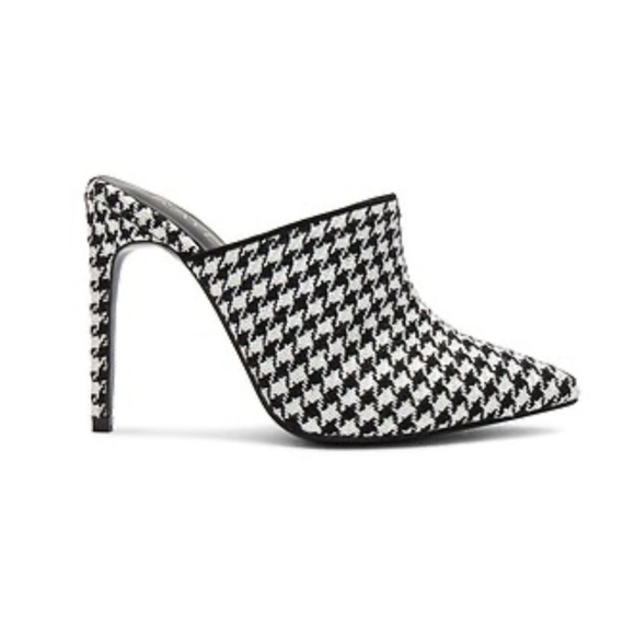 RAYE Shoes - Raye Black and White Houndstooth Mules